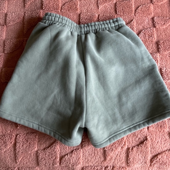 Happy Camper Puff Series Sweat Shorts in Dusty Olive - Picture 2 of 4
